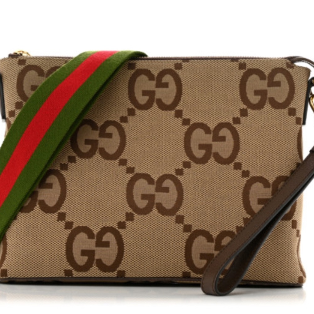 Gucci Jumbo GG Messenger Bag - Beige and Brown RARE